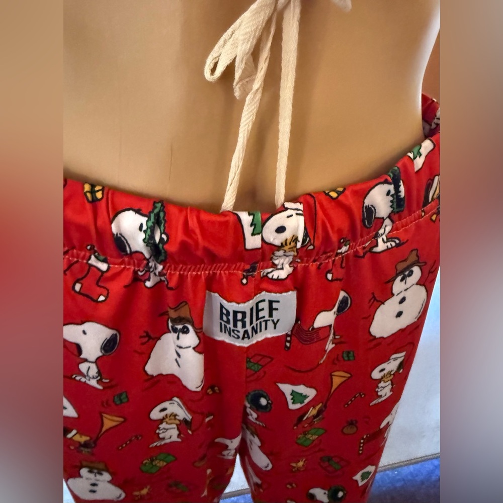 Brief Insanity Peanuts, Snoopy PJ pants with pull string & side pockets. Sz. M - Picture 5 of 11